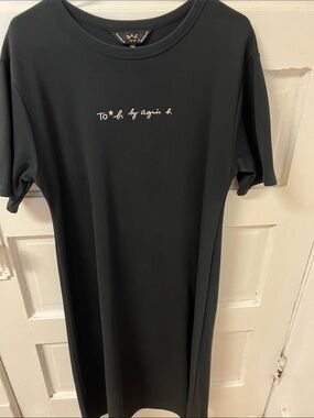 agnès b. Black Logo T-Shirt maxi dress thick material NWOT